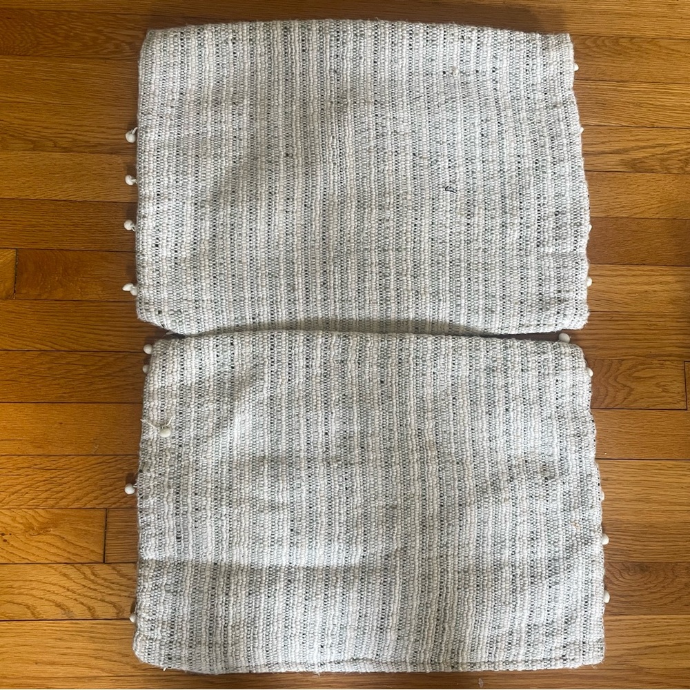 Textured Blue and White Throw Pillow Covers - Picture 6 of 6